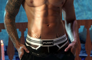 PUMP! Sail Thong Soft Black Mesh Cotton Thongs 17030 34