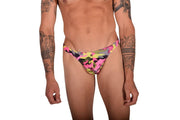 Large Swim Thongs Vuthy Multicolor Abstract Thong Swimwear LT1 9913