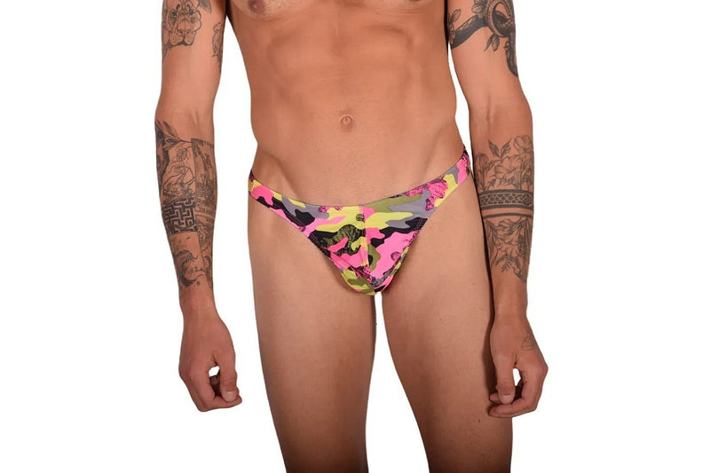 Large Swim Thongs Vuthy Multicolor Abstract Thong Swimwear LT1 9913