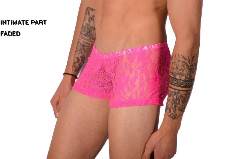 XS SMU Hipster Underwear Mini-Boxer Pink Lace 43116 MX12