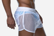 PUMP! White Mesh Short Tanning Swimwear Adjustable Drawstring 13040 7