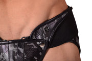 SMU Leather Camo Jockstrap Detach Waist Unsnap Pouch 34'' To 36'' CH14