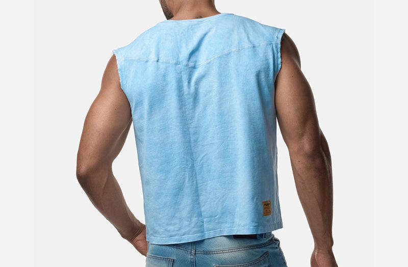 PUMP! Bubble Blue Boxy Tank Top Cotton Sleeveless 14027 8