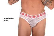 SMU Feminine Briefs See-Through Lace Fabric Red Waist Band 65013 32