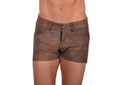 Small SMU Leather Mini Shorts 30'' Waist 8427 CH1