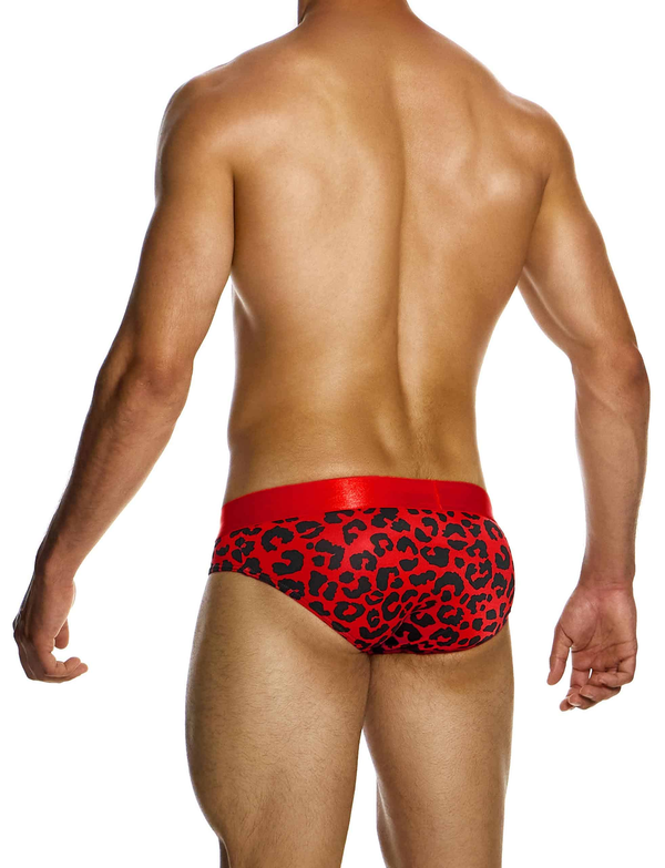 MODUS VIVENDI Leopard Classic Briefs Soft Velvet Touch Fabric in Red 15412 79A