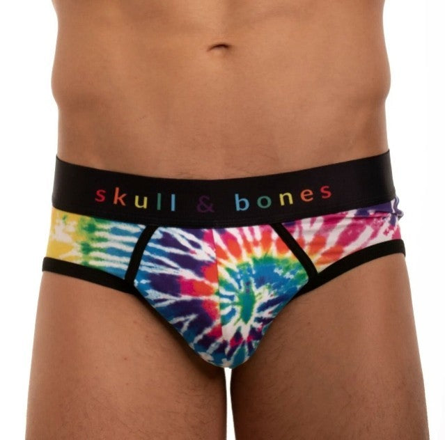 XL SKULL & BONES Gay Pride Peek-A-Boo TIE DYE Open Back Wild Rainbow 8