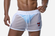 PUMP! White Mesh Short Tanning Swimwear Adjustable Drawstring 13040 7