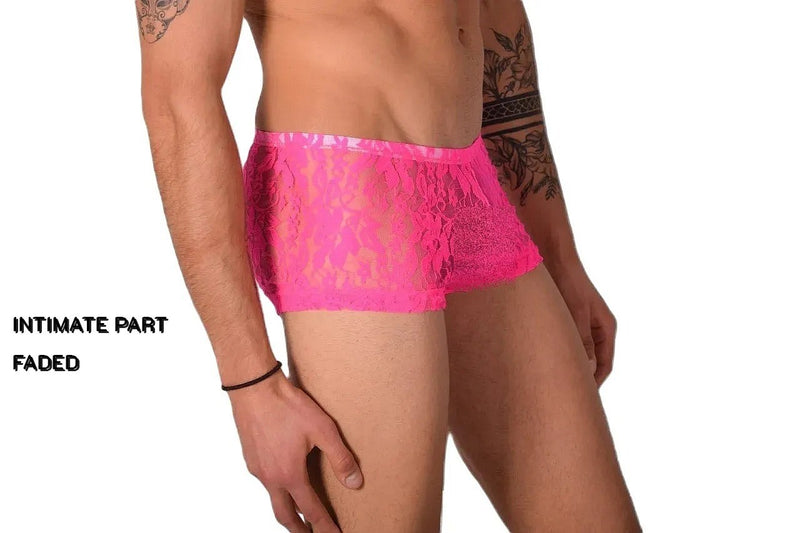 XS SMU Hipster Underwear Mini-Boxer Pink Lace 43116 MX12