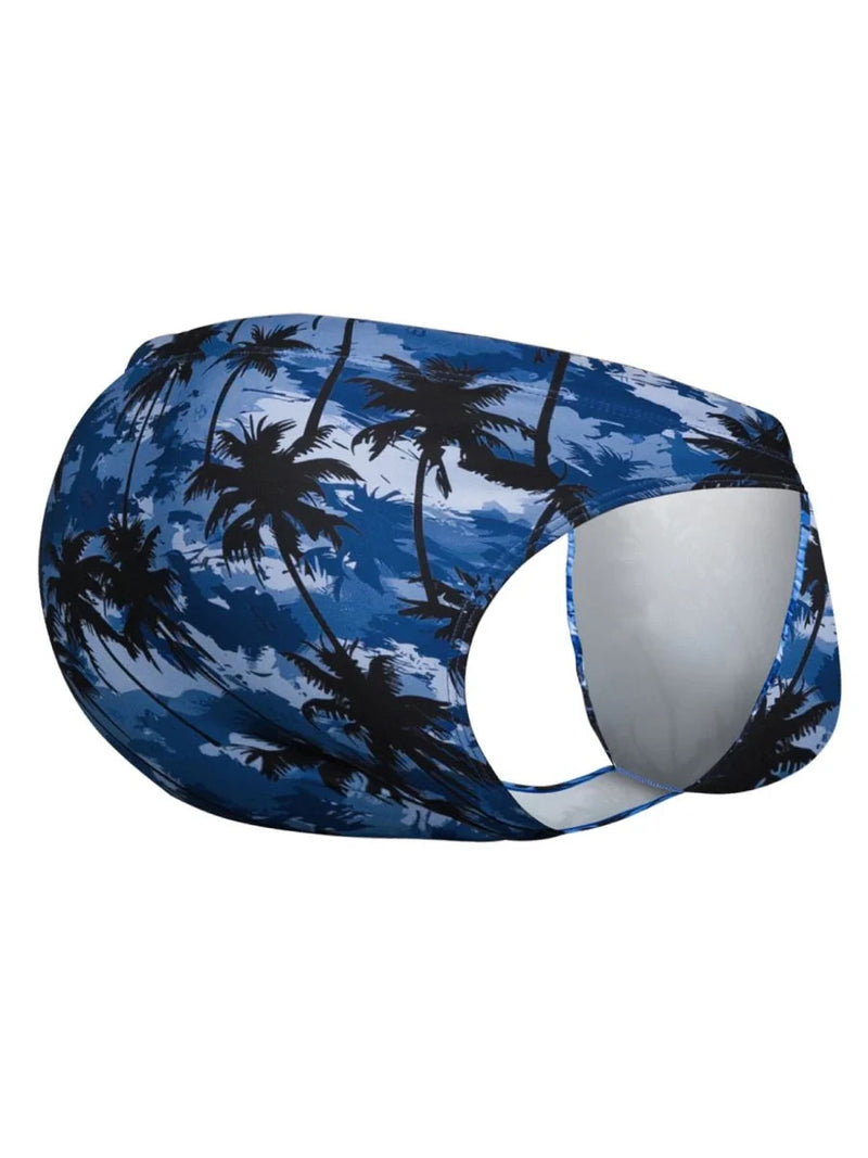 ErgoWear Swimwear Feel SW Bikini Swim Briefs in Dark Blue/Palms 1824 78