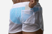 PUMP! White Mesh Short Tanning Swimwear Adjustable Drawstring 13040 7