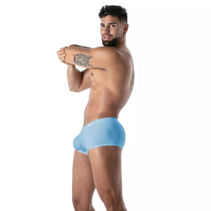 TOF PARIS Stretch Boxer Mon Amour Microfiber Low-Rise Trunk in Blue 56