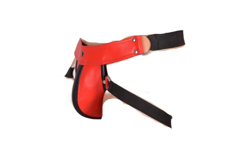 SMU Red Leather Jock Stretch Band Jockstrap 32'' 36'' 8027 MX25