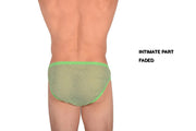 Large SMU Feminine Brief See-Through Lace Fabric Lime 65022 33