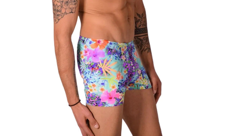 XS SMU Mens Swim Hipster Abstract Bright Colors 43148 MX12