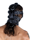 SMU Black Leather Head Hood ''Im Yours'' Heavy Leather Head  Gear CH2