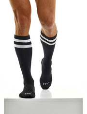 MODUS VIVENDI Soccer Socks Long Cotton Socks in Black XS2012 73