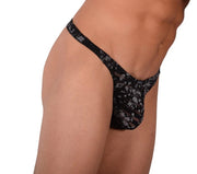 Medium Gregg Homme Thong Luxury Black Silver 3055B C22