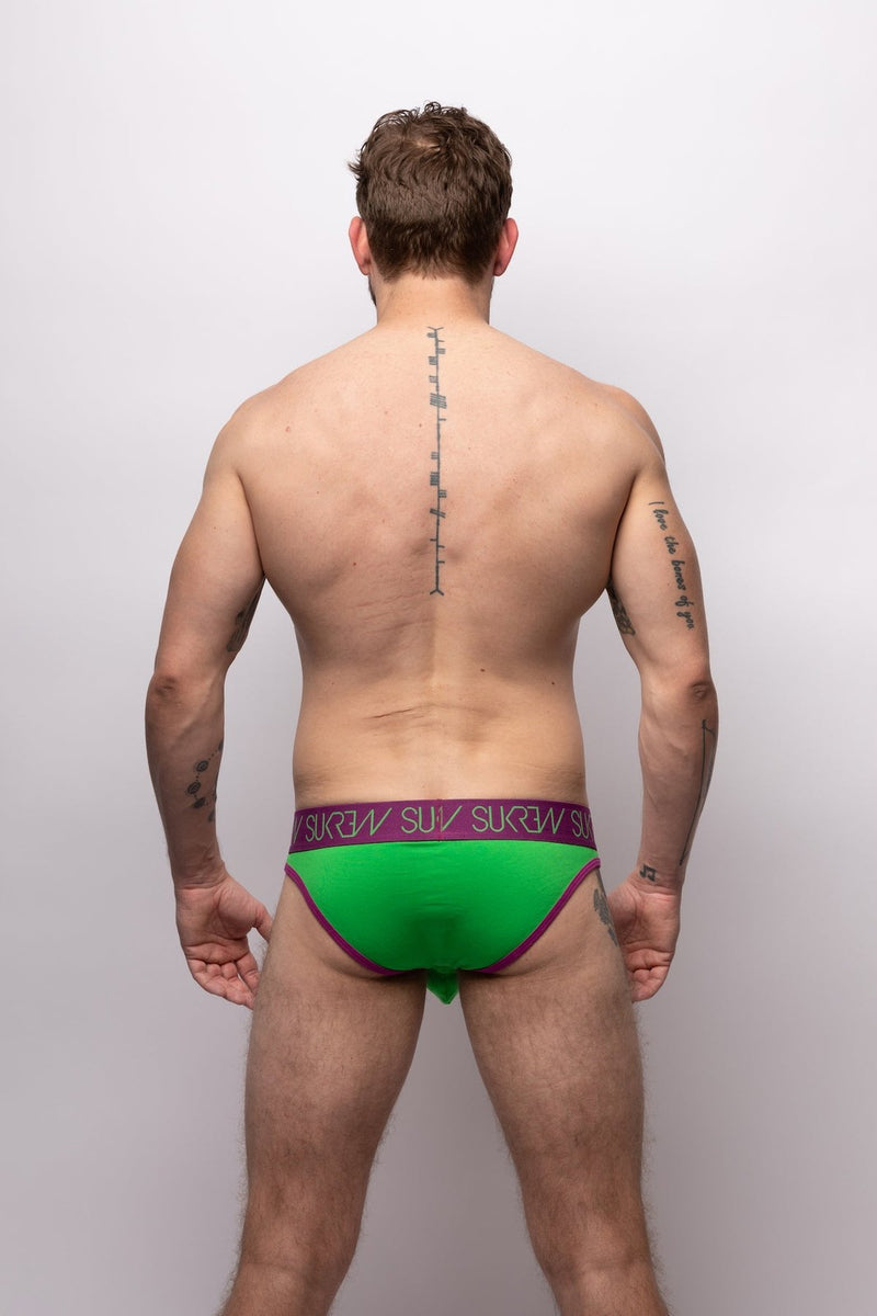SUKREW Classic Briefs Unlined Jacquard Waistband Stretchy Brief Verdant Green 4