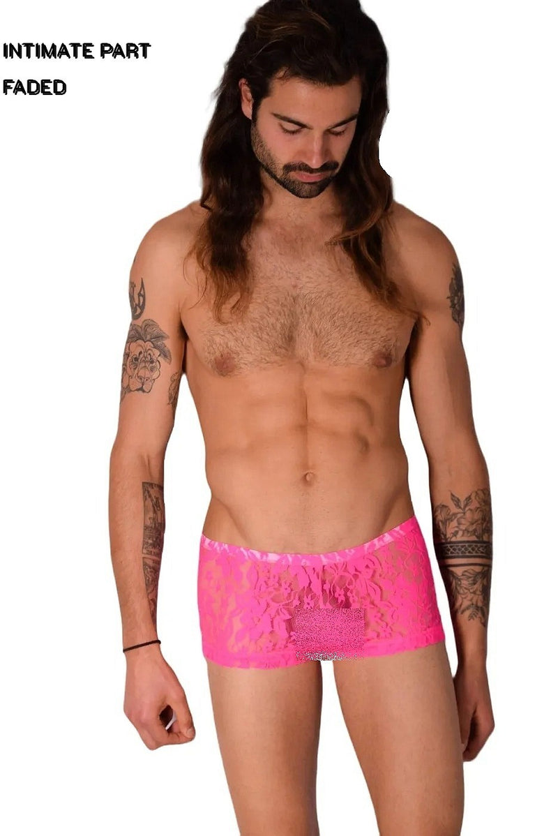 XS SMU Hipster Underwear Mini-Boxer Pink Lace 43116 MX12