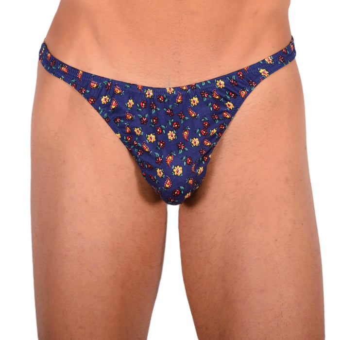 S SMU Sensual Floral Explosion Blue Thong 33733 MX15