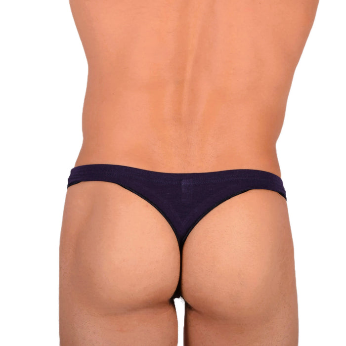 DOREANSE Mens Thongs Soft Cotton String Navy 1392 9