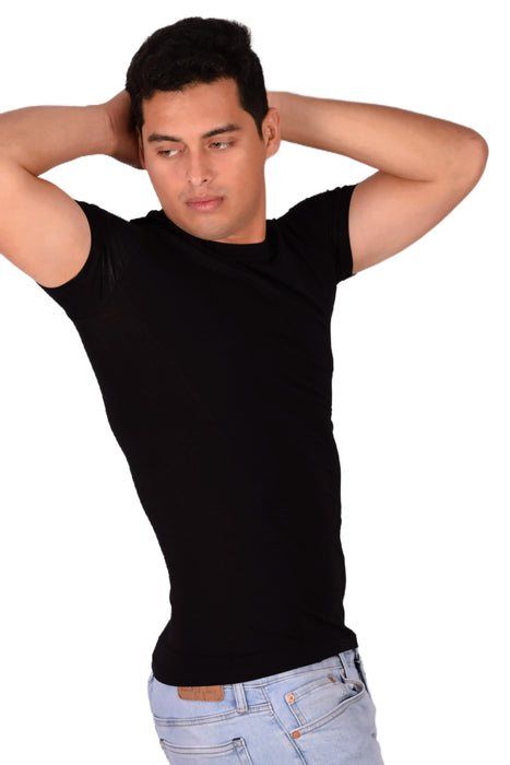 DOREANSE T-Shirt Basic Crew Neck Short Sleeved Black 2550 4A