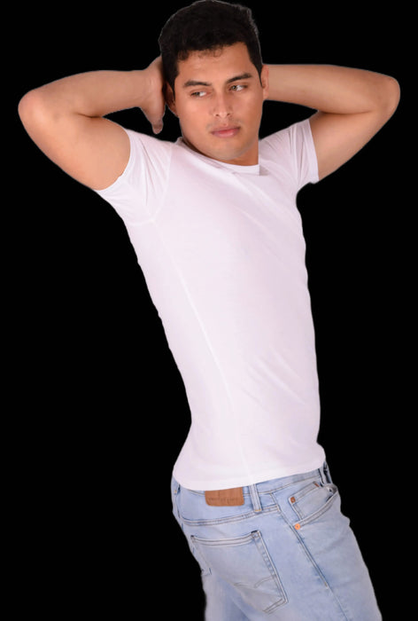 SMALL Calvin Klein Cotton Stretch Round-Neck White T-Shirt MX16