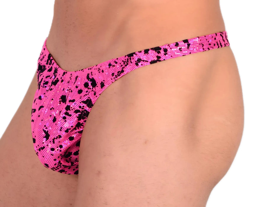 S SMU Sensual Party Pink/Black Thong 33525 MX13