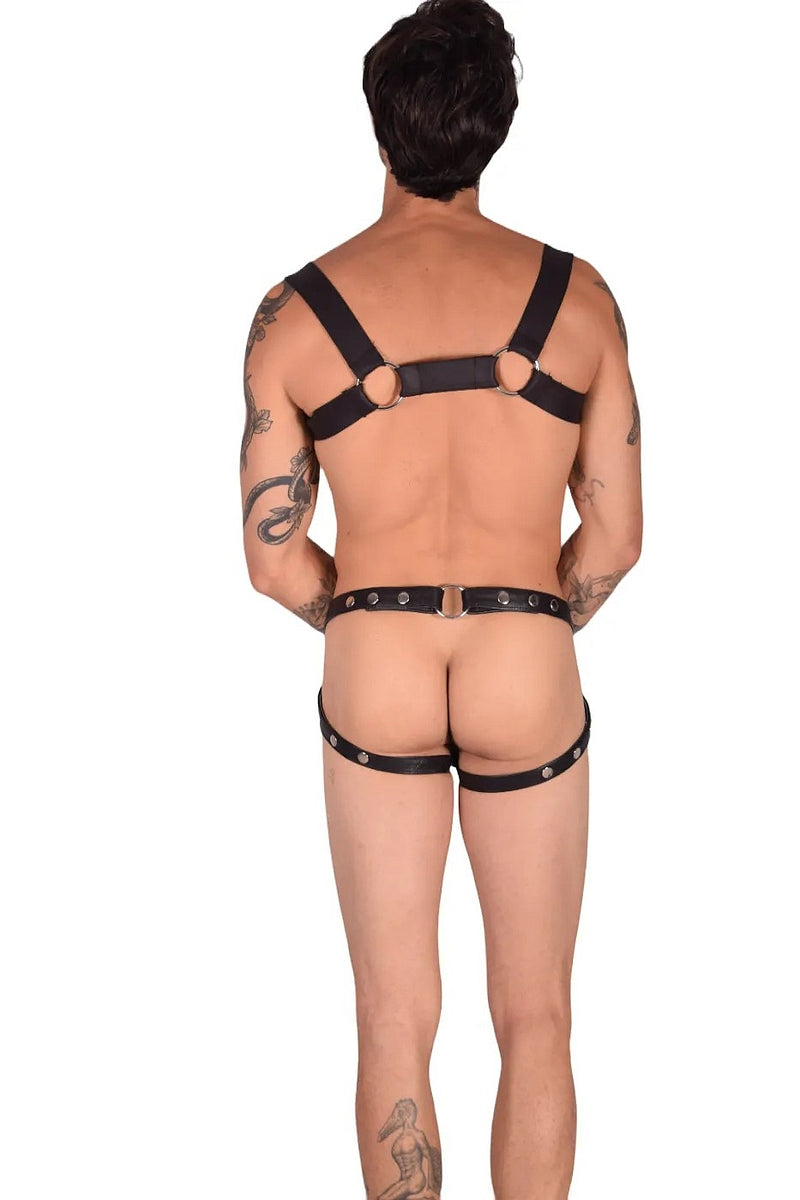 SMU Spartacus Pouch Black and White Jockstrap 32'' To 35'' 19738B CH18B