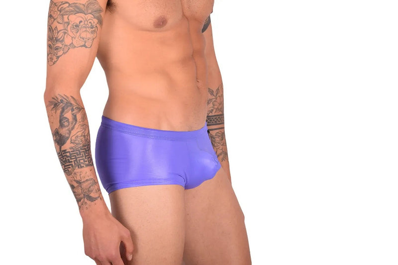 XS Gregg Homme Boxe Briefs BOYTOY Rubber-Look Boxer Spandex Purple 95005 165