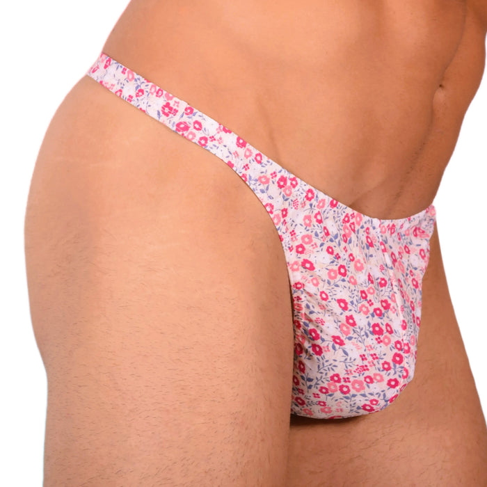 S SMU Sensual Floral Explosion Pink Thong 33640 MX14