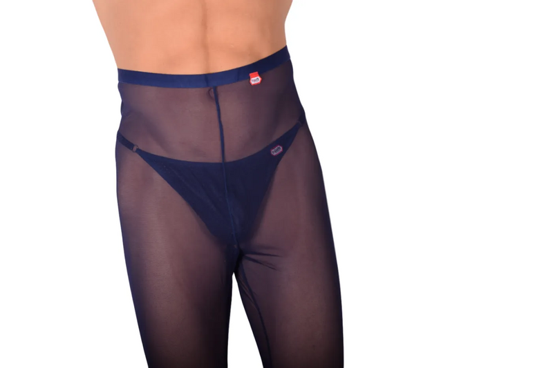 PIKANTE Legging Manhood Long Johns See through Inner Thongs Navy 0336 3