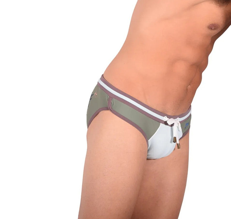 Marcuse Dragon Swimsuit Briefs Beige Multicolor 06818 2