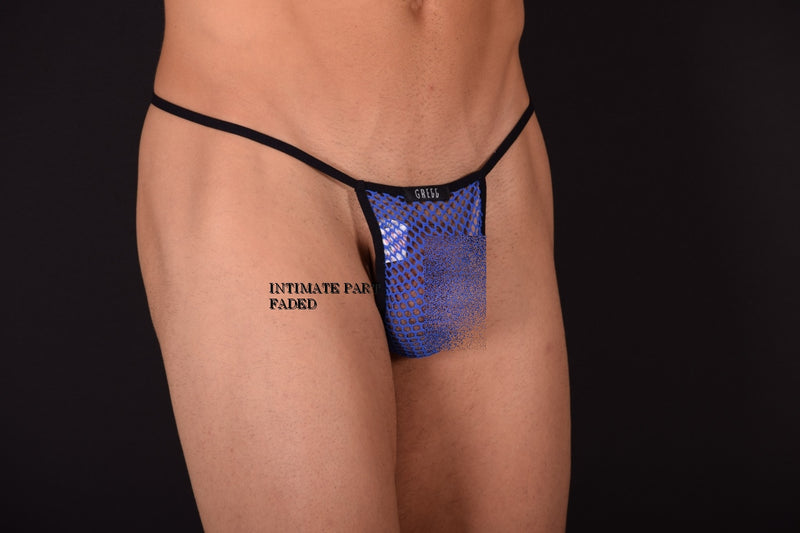 GREGG HOMME T-Back Strings Beyond Doubt Net Mesh G-String Royal 110214 153