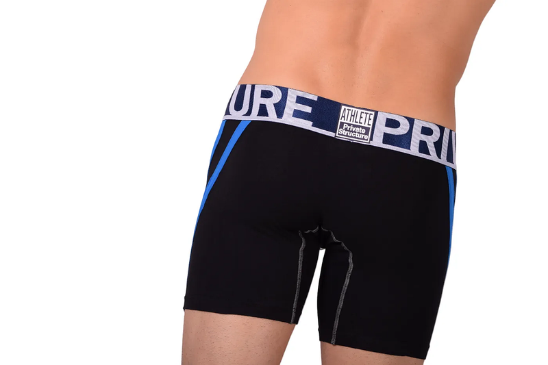 Private Structure Boxer Befit Athlete Long Trunk Blue Stripe Black 3347 30