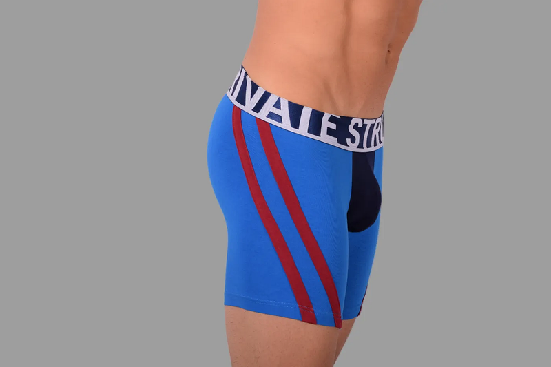 Private Structure Boxer Cotton Befit Athlete Long Boxer Trunk Blue 3347 27