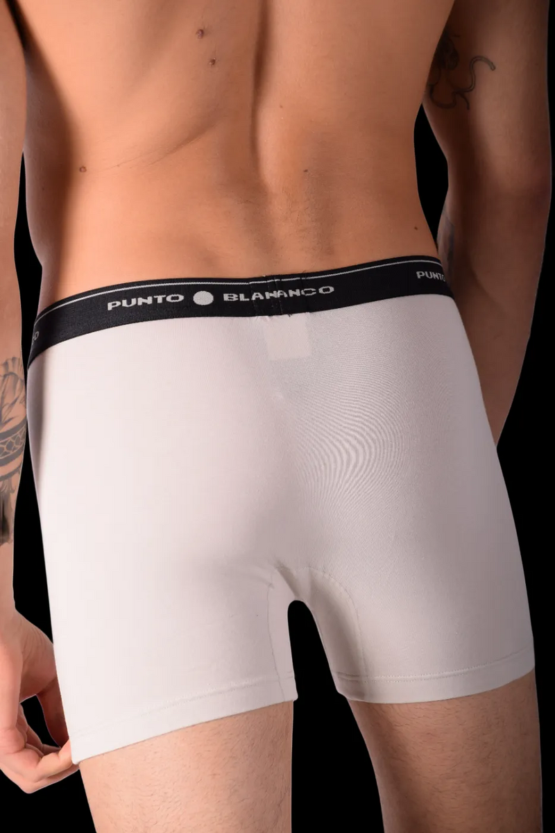 Small PUNTO BLANCO Cotton Stretch Boxer Basix White 53129 TAB 2