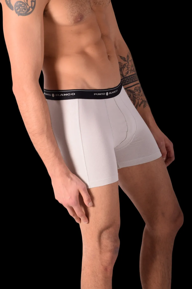Small PUNTO BLANCO Cotton Stretch Boxer Basix White 53129 TAB 2