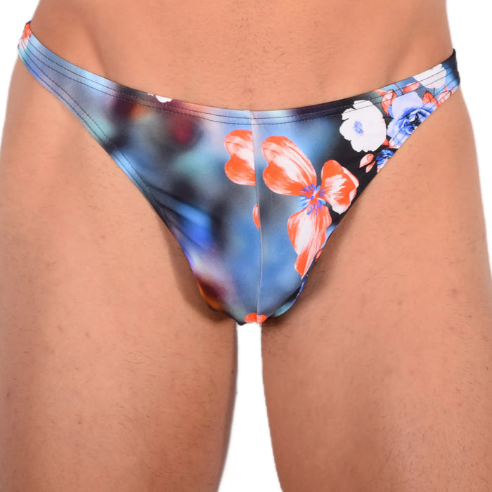 S/M SMU Sensual Thong Floral Black 33565 MX13