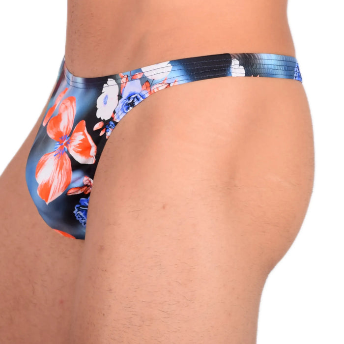 S/M SMU Sensual Thong Floral Black 33565 MX13