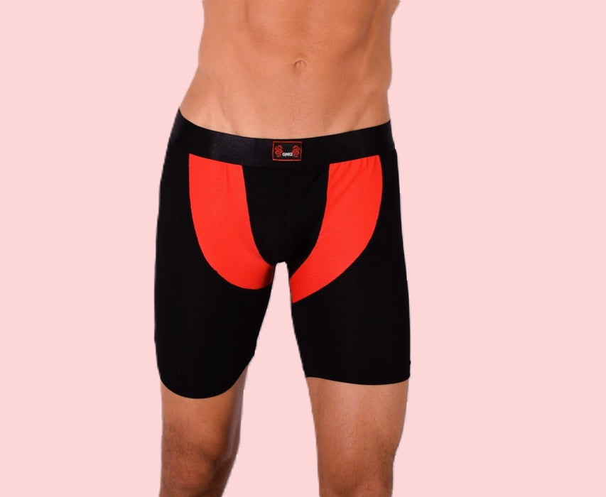 SMU Sports Underwear Long Boxer Black & Red 87655 MX12