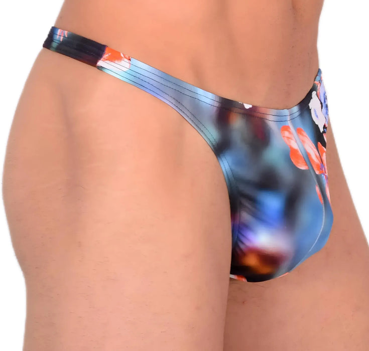 S/M SMU Sensual Thong Floral Black 33565 MX13