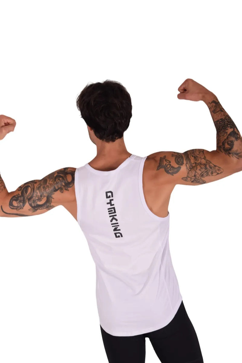 LARGE SMU Gym King Tank top White 33736 MX16