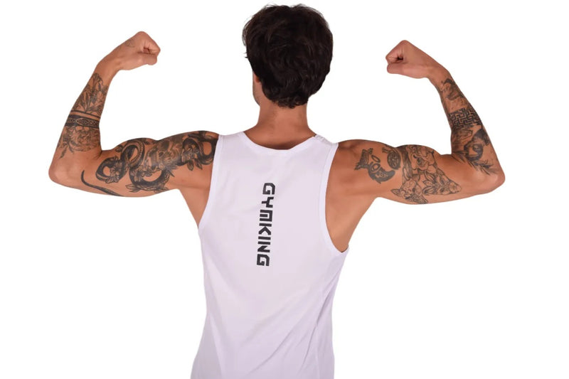 LARGE SMU Gym King Tank top White 33736 MX16