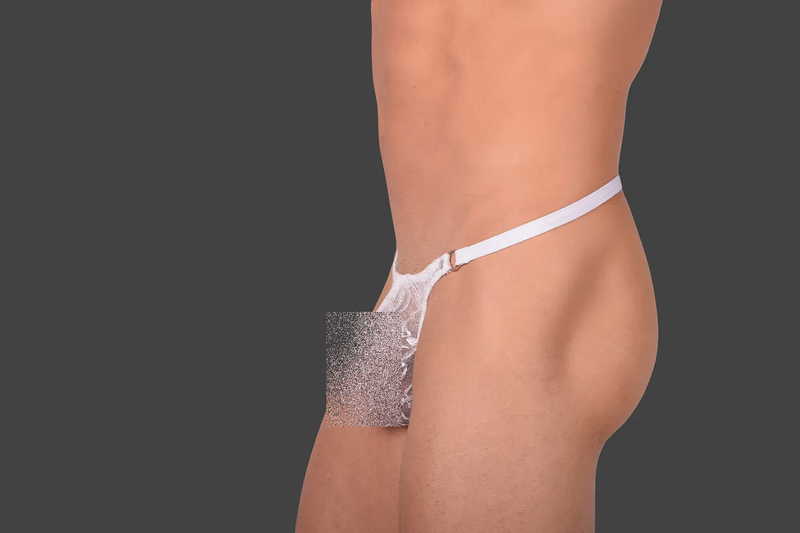 SMU Men G-String Teeser Fine Lace C-Through White 20014 19