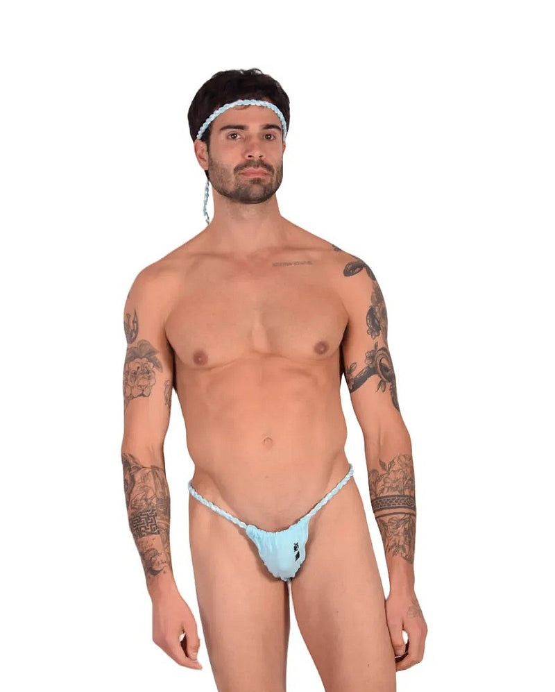 SMU Sumo Rope thong Head Band Aqua 4827 MX4