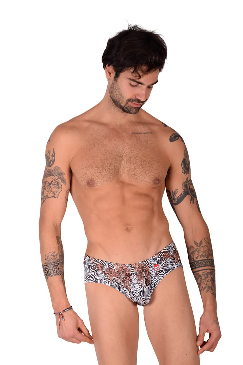 Medium Brief PIKANTE Clay Anatomic Briefs Shaped Pouch Tiger Print 8718 2