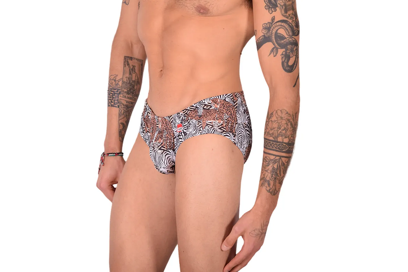 Medium Brief PIKANTE Clay Anatomic Briefs Shaped Pouch Tiger Print 8718 2