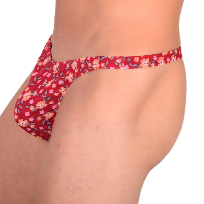 M SMU Sensual Thong Wine Floral 33590 MX13